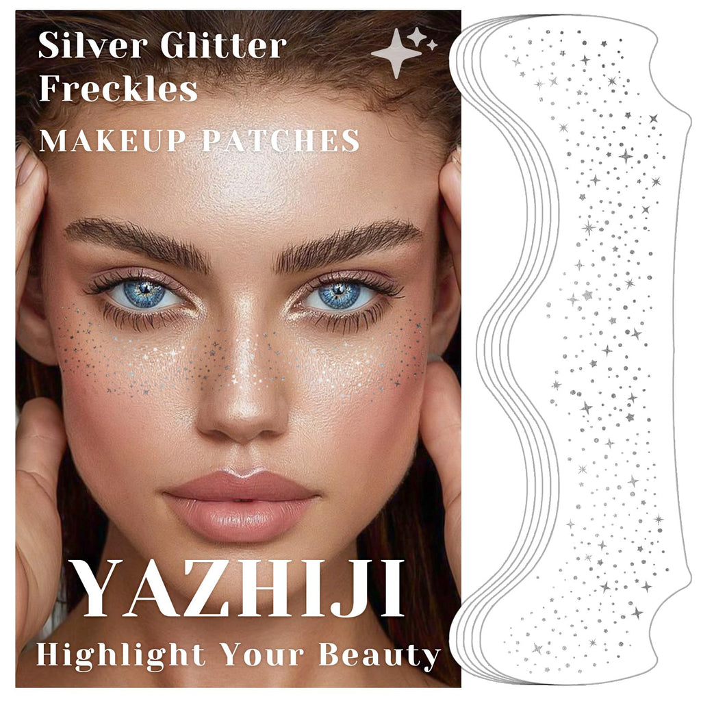 24 Sheets Makeup Patches - Silver- Face Glitter Freckles